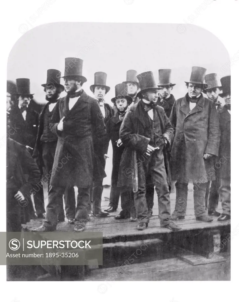 Isambard Kingdom Brunel, at the launch of the SS Great Eastern, 1857. Brunel is 5th from the right.  Brunel is one of the best known engineers of the ...