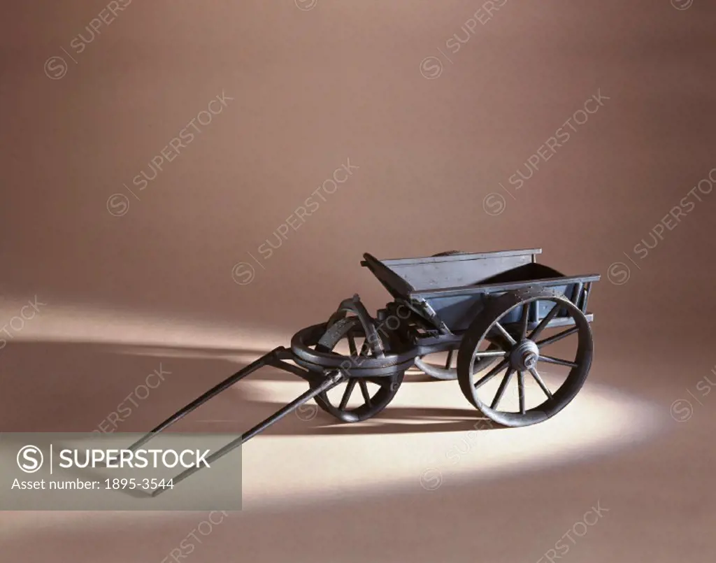 Model. Dr Stephen Demainbray (1710-1782), a science lecturer, had several cart models of which this is the largest. The attachment for the front wheel...