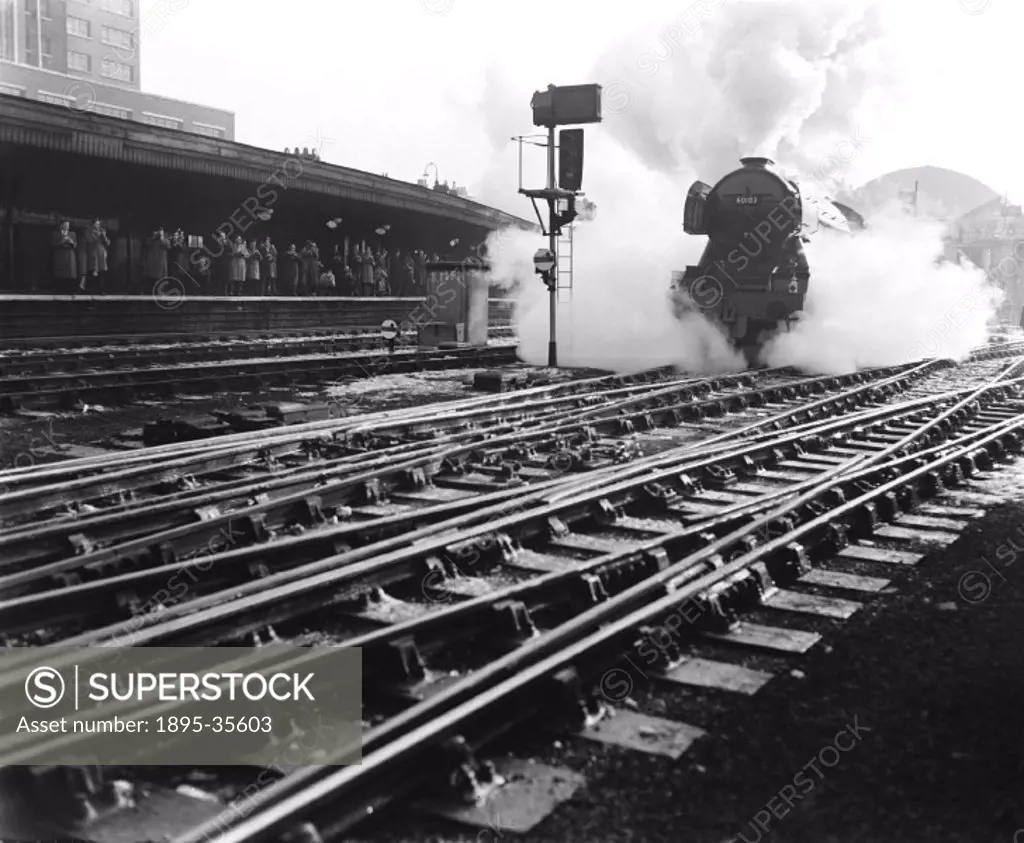 A3 class 4-6-2 locomotive number 60103 Flying Scotsman at King´s Cross, 1963. This photograph was taken just before Flying Scotsman´s last journey to ...