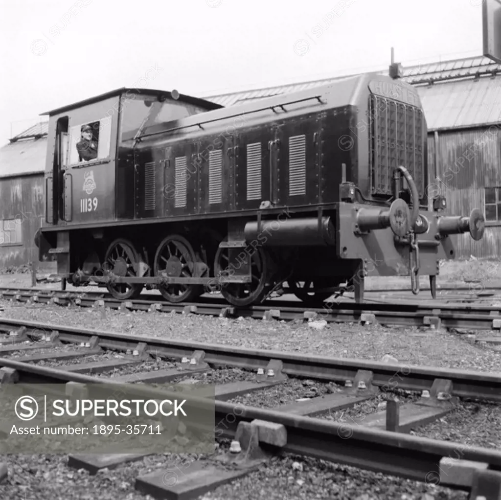 Diesel mechanical locomotive number 11139, built by the Hunslet Engine company in Leeds, West Yorkshire, 3 September 1956.   At this time the railways...