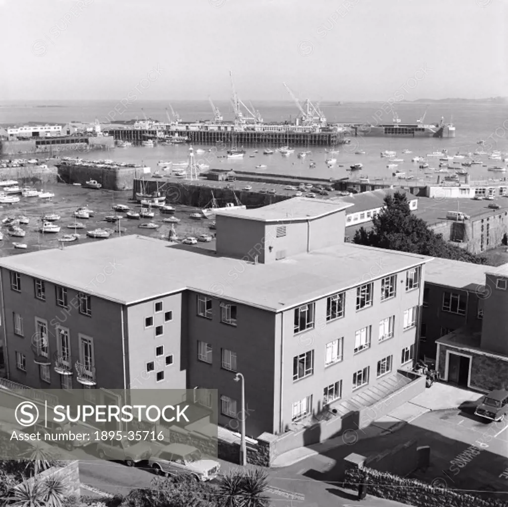 Harbour on Guernsey, 6 October 1971. British Railways provided services from Southampton to St Peter Port and to St Helier, on the Channel Islands.  A...