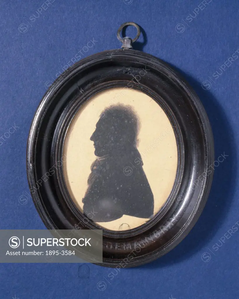 Silhouette portrait of Stephen Charles Triboudet Demainbray (1710-1782). Demainbray lectured on natural philosophy, travelling in Britain and Europe. ...