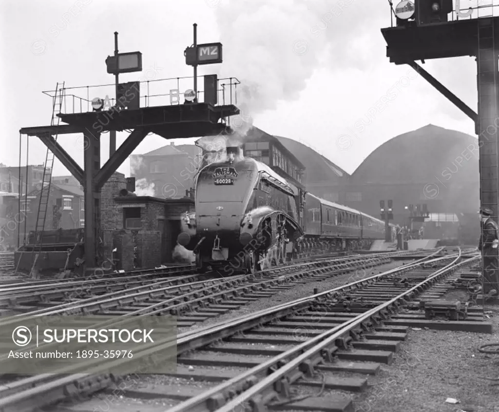 The ´Talisman´ pulled by an A4 4-6-2 locomotive number 60028 ´Walter K Whigham´ leaving King´s Cross station, 18 September 1956.  The ´Talisman´ train...