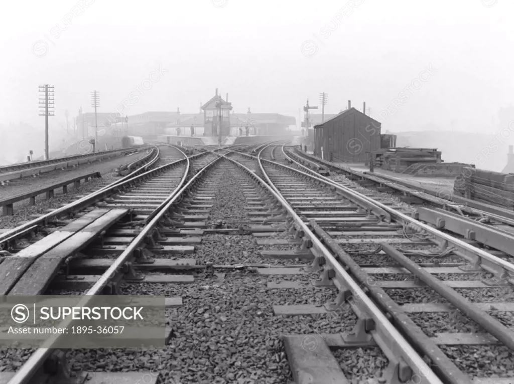 Radcliffe East Junction, Greater Manchester, about 1916.   Radcliffe, on the Lancashire & Yorkshire Railway is in an industrial area of Britain. The c...