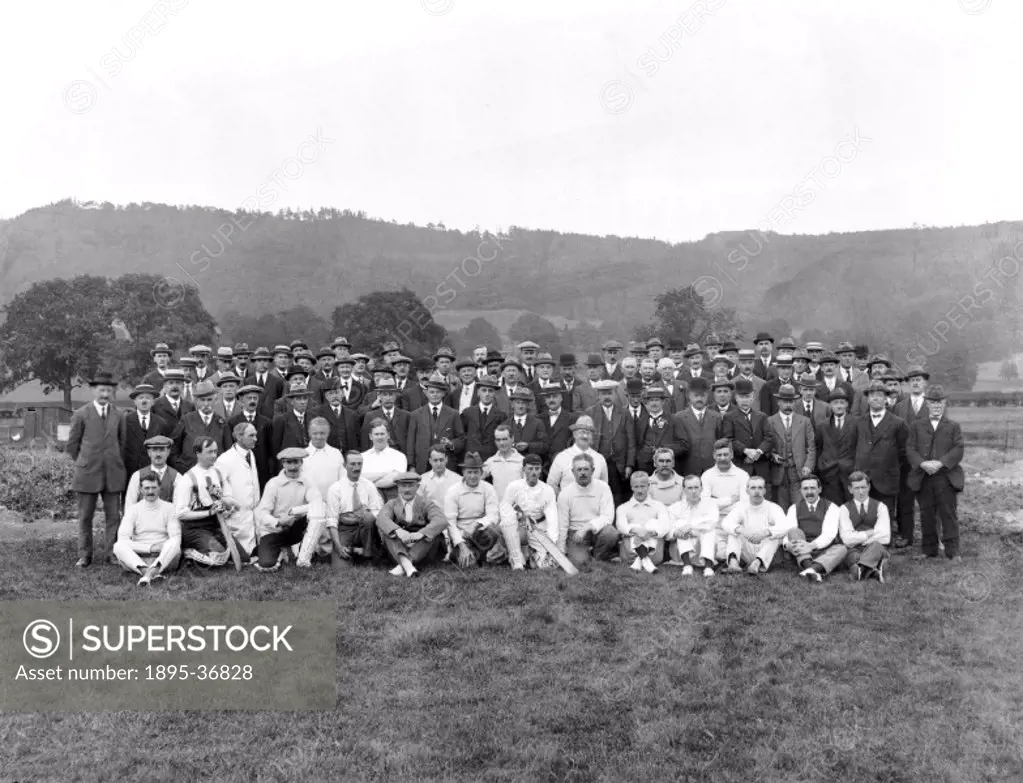 Group of railway foremen at Bakewell, 1 November 1920. The men in the foreground are part of a cricket team.  It was common for railway workers to mee...