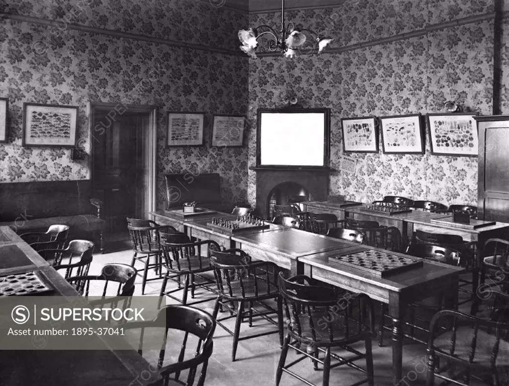 Chess room at Derby Mechanics Institution, 27 February 1912. It was common for railway workers to meet socially for sports and games.  The Railway Mec...