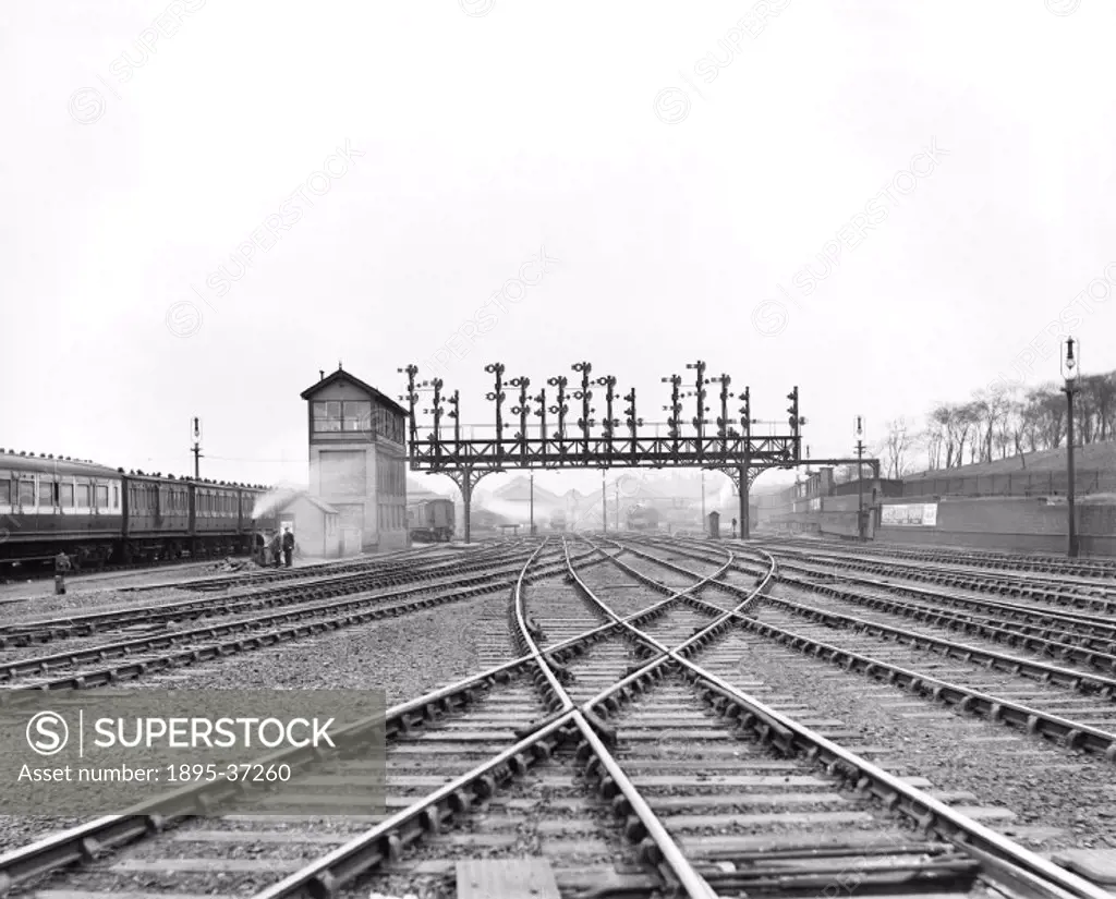 View from Crewe South Junction, 10 January 1916.  Before the coming of the railways Crewe was a tiny hamlet. However, in the 1830s the hamlet quickly ...