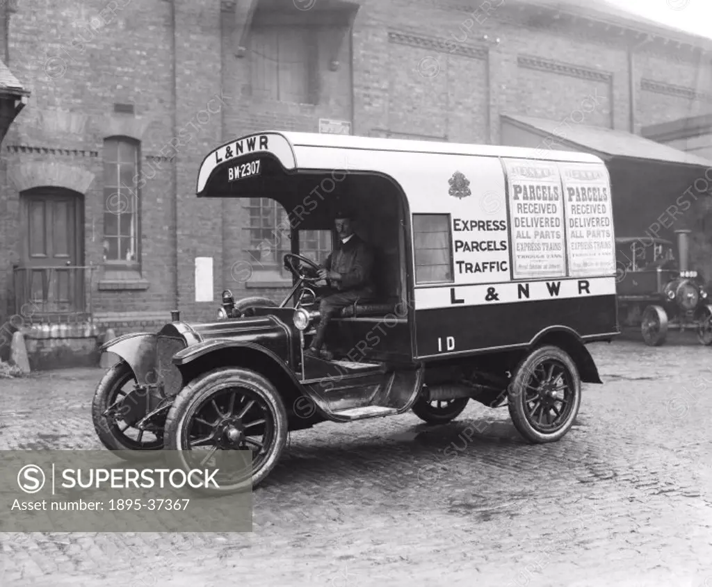 Parcel van, about 1910. These London & North Western Railway owned vehicles were used to deliver parcels to offices in towns. They also picked up parc...