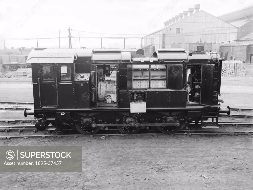 Diesel powered shunting engine, 1 August 1944.  Shunting means the moving of carriages or wagons to connect them to, or disconnect them from a train. ...