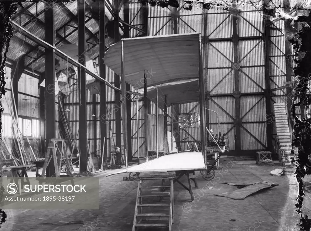 Taken in the Farnborough airship shed. Samuel Franklin Cody (1861-1913) was a Texan who joined a wild west show as a young man. His troupe came to Eur...