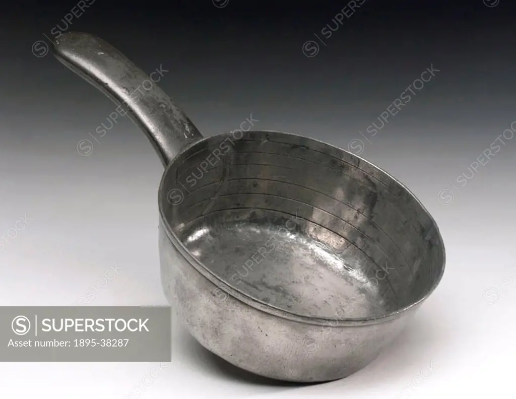 Graduated pewter bleeding bowl made by S Maw of London.