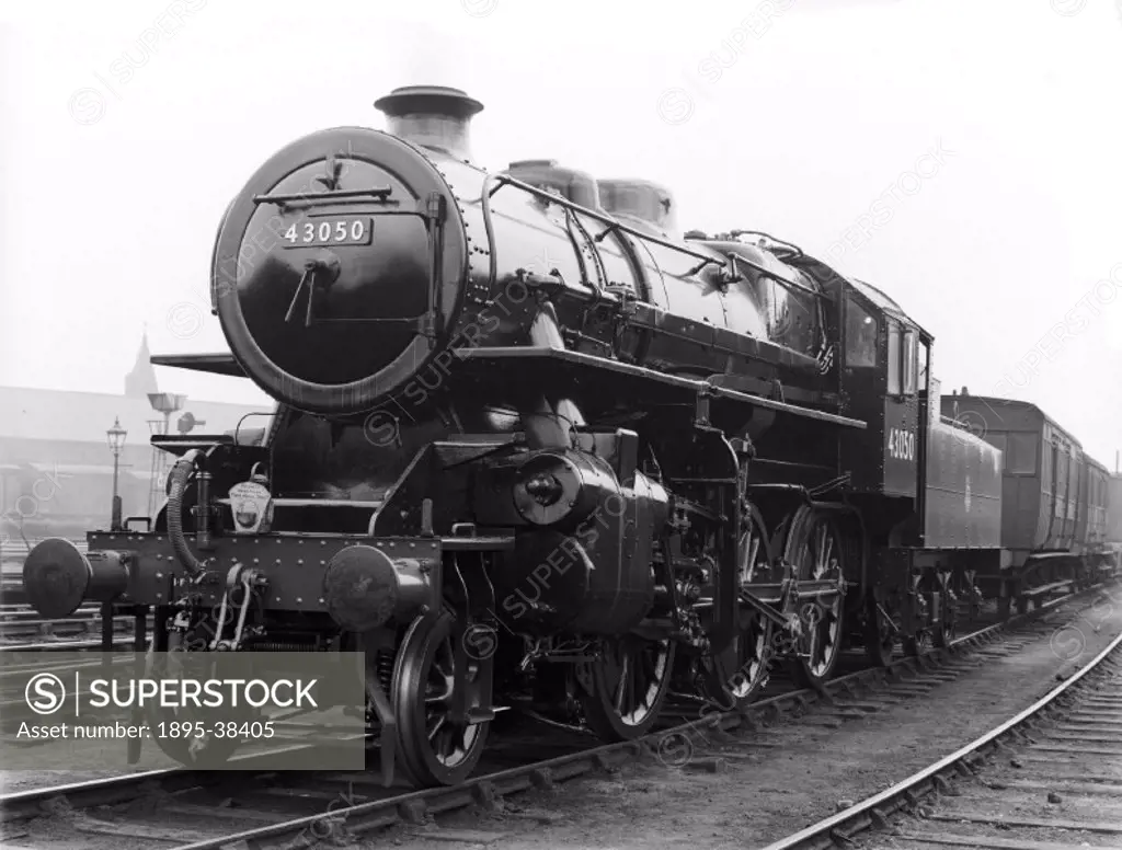 Left front three quarter view of British Rail (BR) locomotive. Doncaster built.