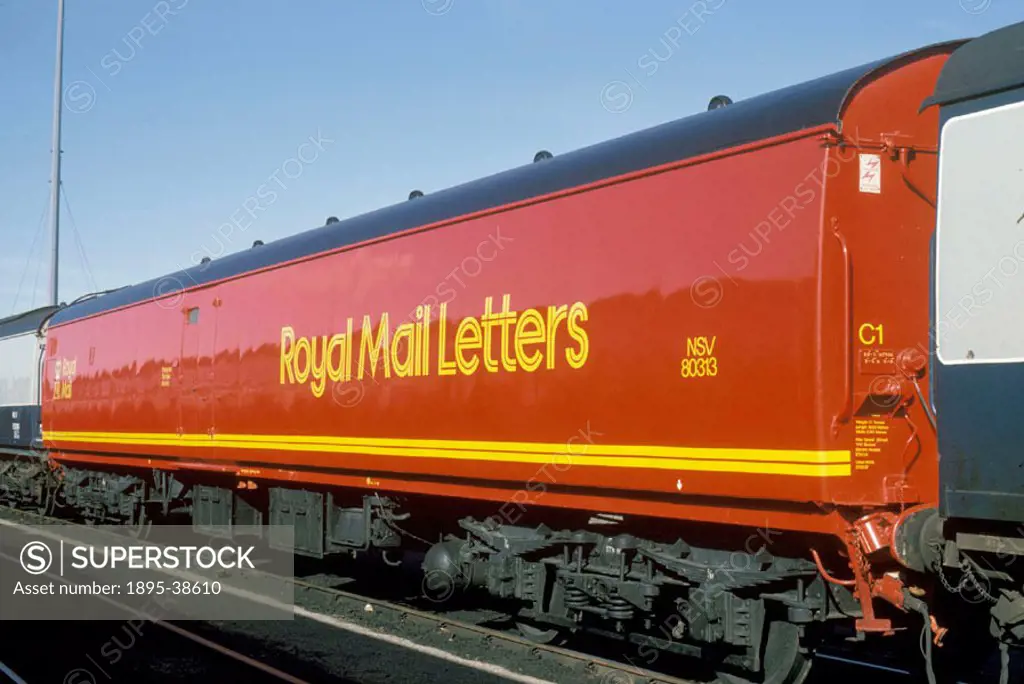 Exterior of a Post Office van number NSV 80313, by Chris Hogg, March 1987. Post Office trains had been used since the coming of the railways. The lett...