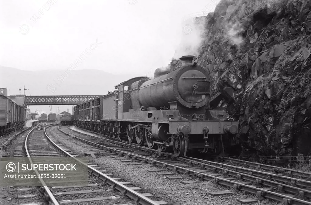 Fish train, hauled by a 4-6-0 locomotive number 54767 ´Clan Mackinnon´ at Kyle of Lochalsh, Scottish Highlands, by Cyril Herbert, 1 October, 1948.  Fi...