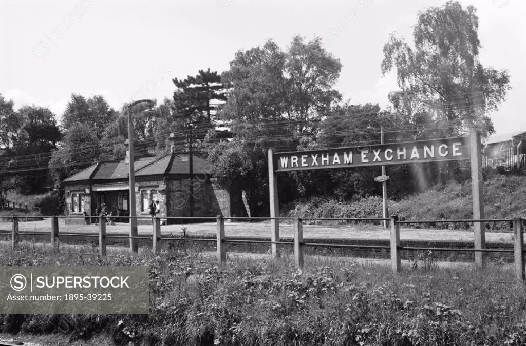 Wrexham Exhange station, Denbighshire, by Selwyn Pearce-Higgins, 1971.  This station opened in 1887 on the Wrexham, Mold and Connah´s Quay Railway. It...