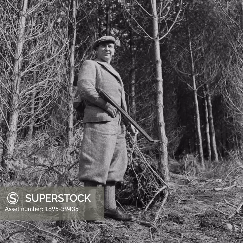 Still photograph taken at Loch Tay in Scotland during the making of a British Transport Films production in Scotland of 1951, showing a Forestry Commi...