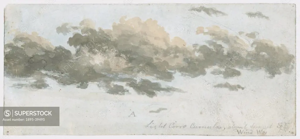 Brown, buff and grey wash with white cloud study by Luke Howard (1772-1864). Ordering and classification were important features of Enlightenment scie...