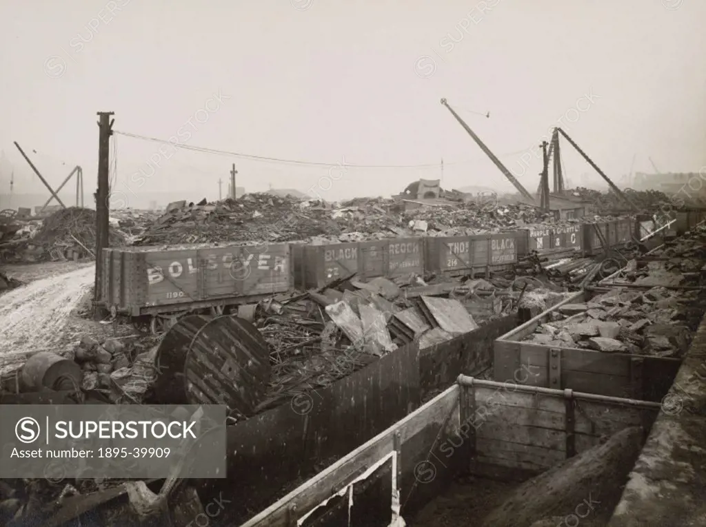 Marple and Gillott scrap yard, Sheffield, about 1935.   This is where rail and road vehicles were brought when they were taken out of service. They we...