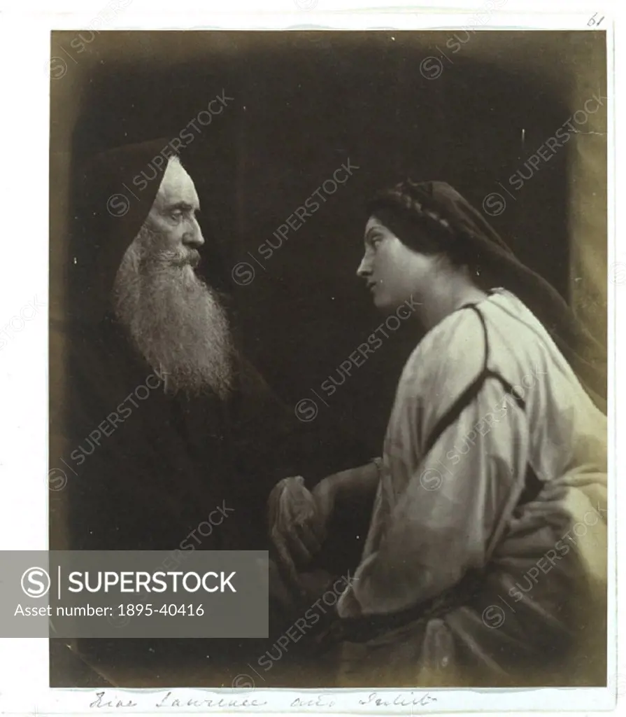 Poet and dramatist Henry Taylor (1800-1886) and servant Mary Ann Hillier (1847-1936) as characters from Shakespeare´s ´Romeo and Juliet´. Photograph b...