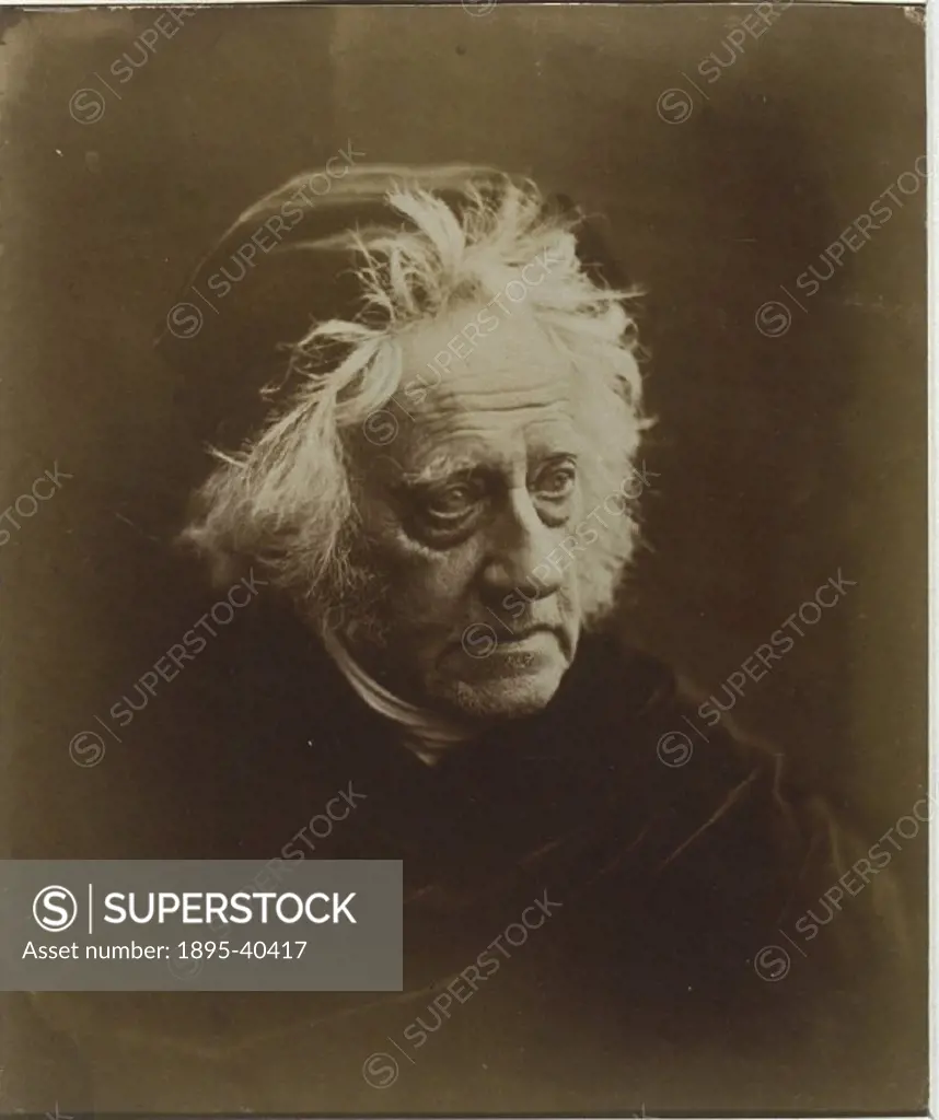 Photograph by Julia Margaret Cameron (1815-1879) of scientist and astronomer John Frederick William Herschel (1792-1871). Herschel was awarded numerou...