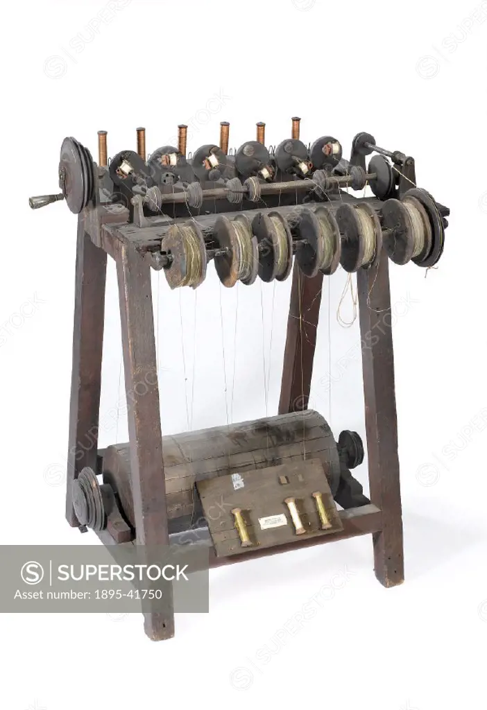 From about 1837 onwards there developed a need for circulated electrical cables, insulated by cotton or silk.  This machine was of a type that being h...