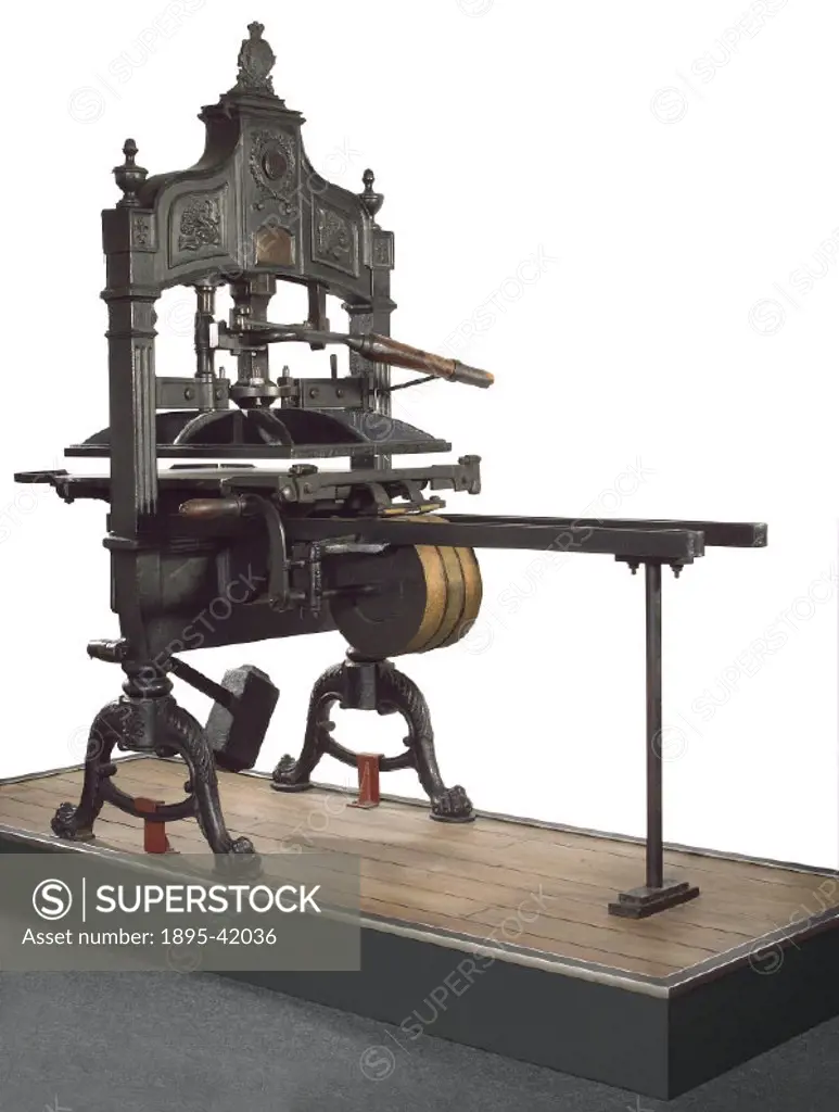 Printing press made in Leeds by Benjamin Porter (active 1837-1847).