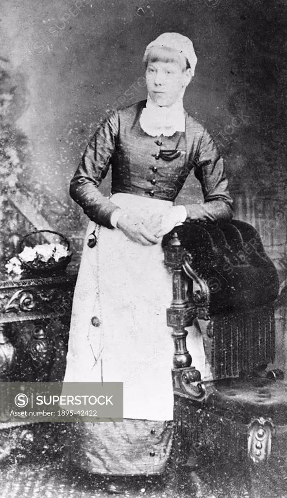 Victorian nurse in Middlesex uniform, possibly of the Middlesex Hospital