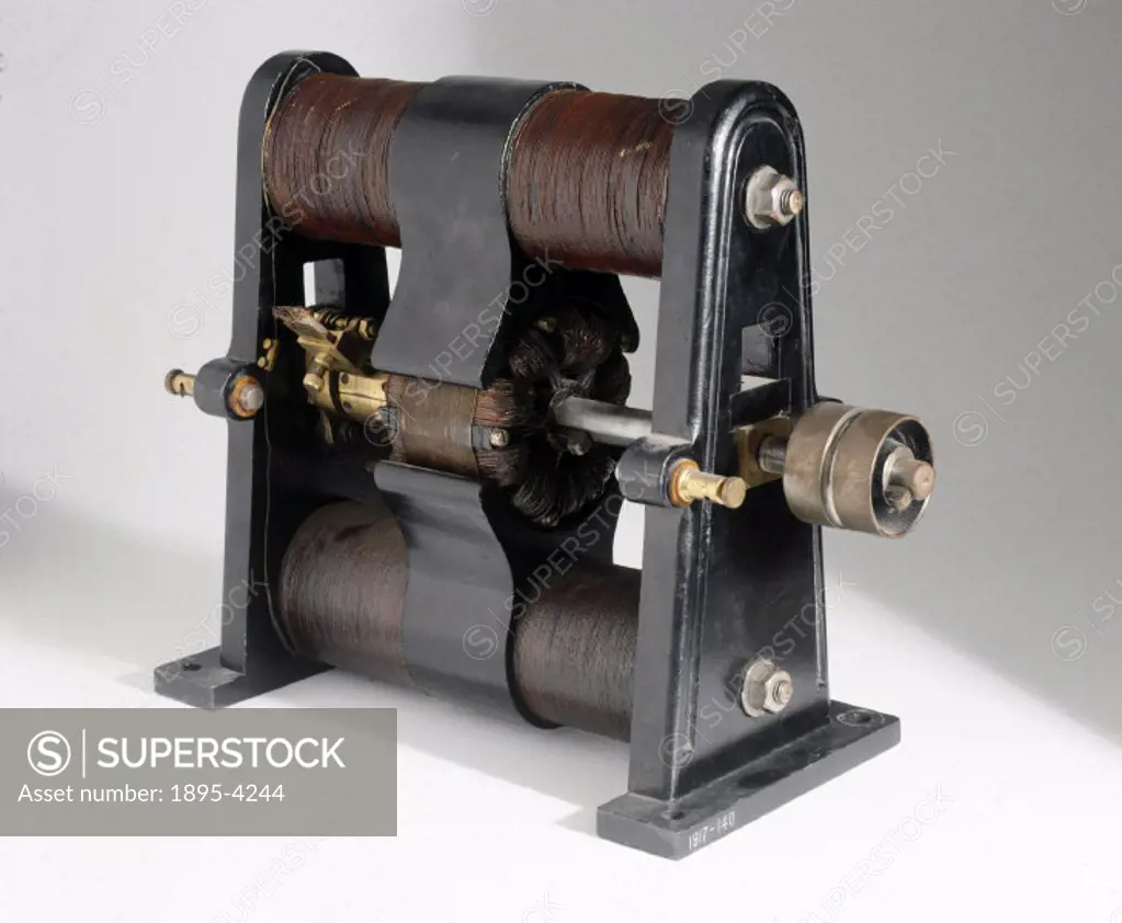 A dynamo generator made by the Belgian Zenobe Theophile Gramme (1826-1901). This early dynamo generated enough electrical current for large-scale appl...