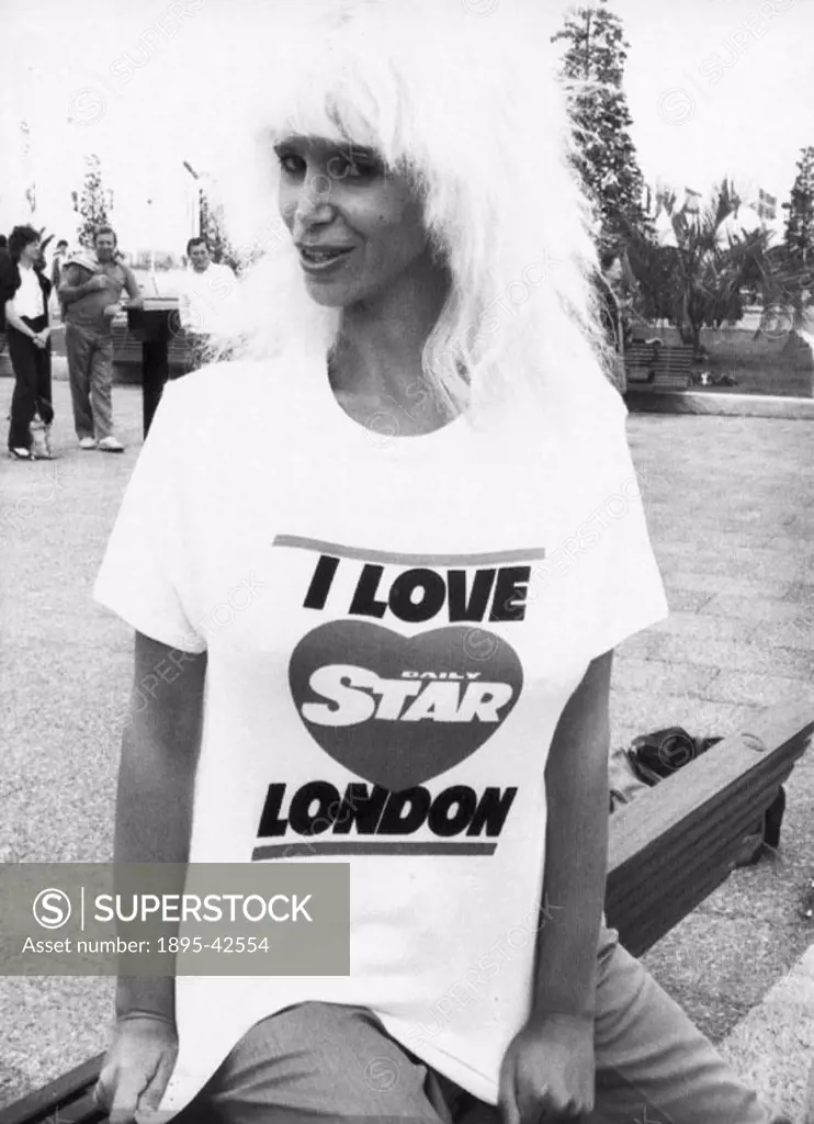 Model wearing a T-shirt promoting the Daily Star’ newspaper.