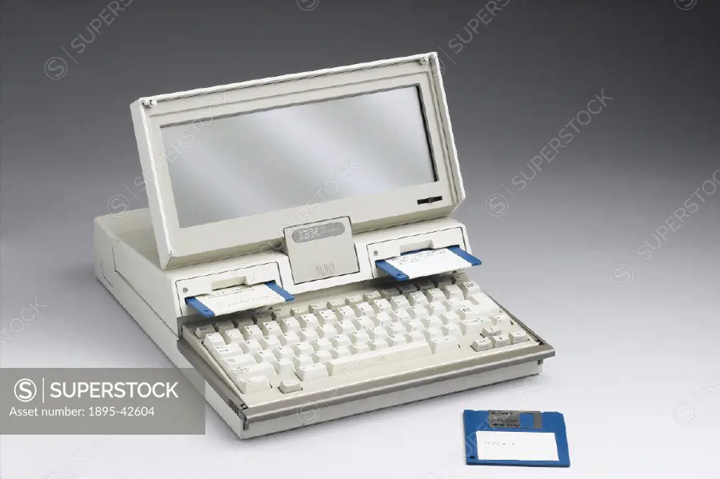Laptop computer, model 5140, sometimes known as a PC convertible, made by IBM, New York, USA. The IBM Personal Computer System was introduced to the m...