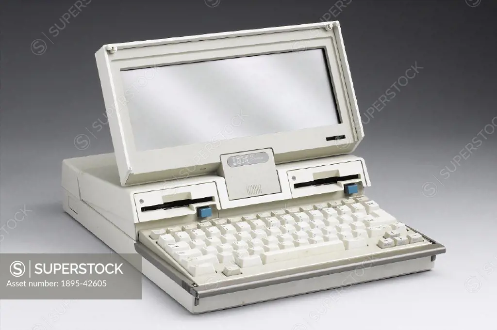 Laptop computer, model 5140, sometimes known as a PC convertible, made by IBM, New York, USA. The IBM Personal Computer System was introduced to the m...