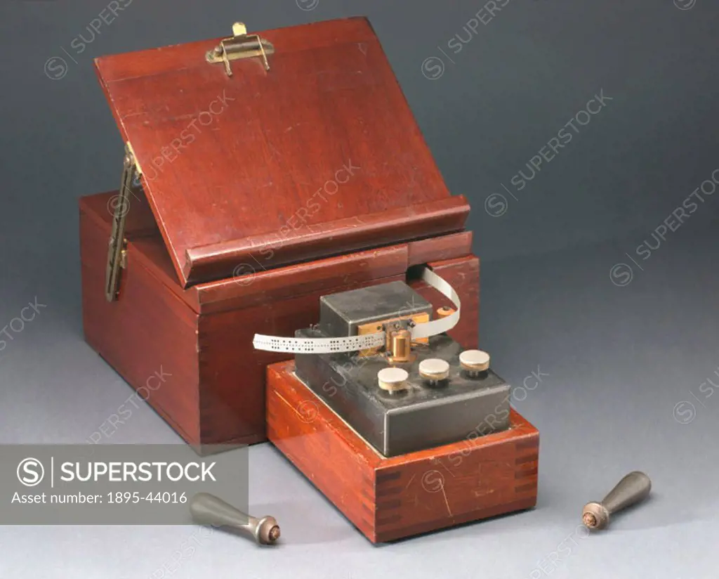 Hand perforator and copy stand for Wheatstone automatic telegraph system. In the 1850s and 1860s Sir Charles Wheatstone developed systems for the auto...