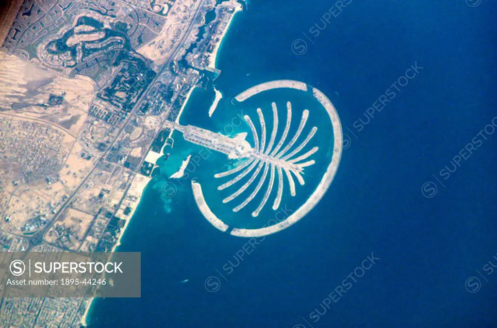 Palm Island Resort in the United Arab Emirates, photographed by Expedition 10 Commander Leroy Chiao from the International Space Station. The resort w...