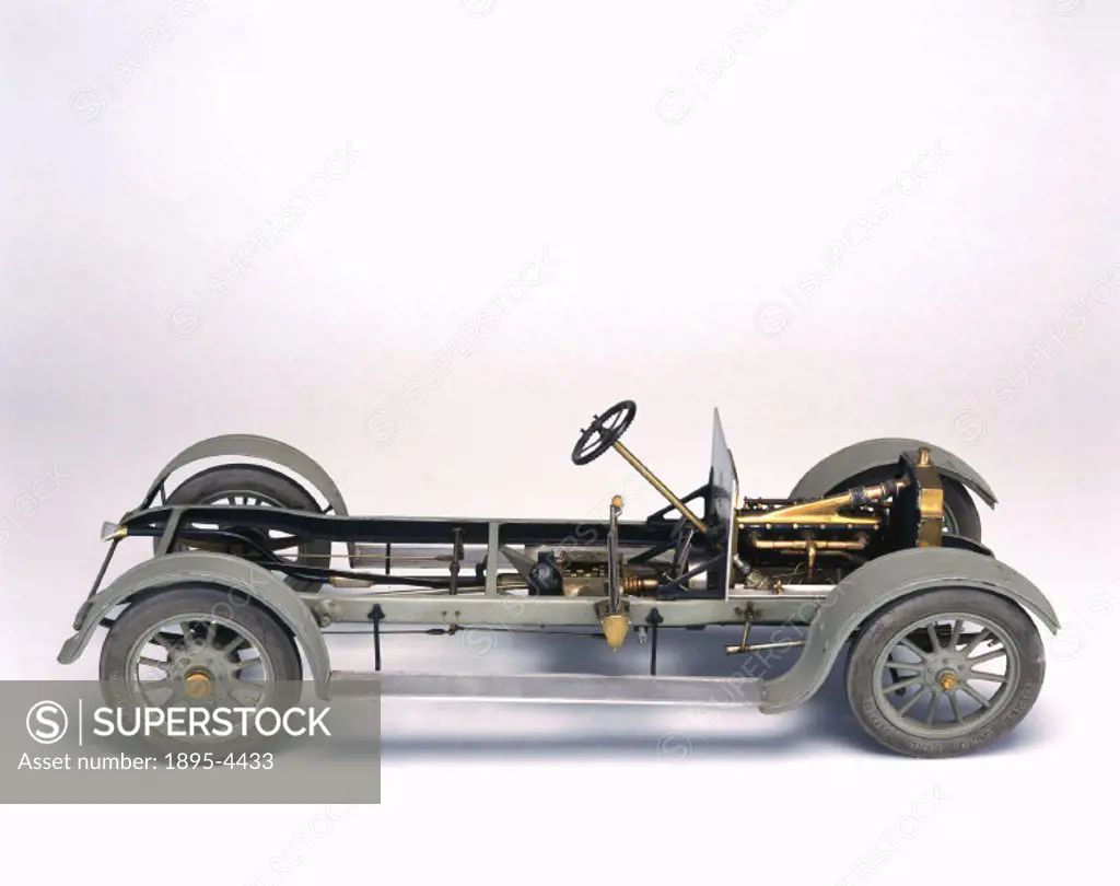 Model (scale 1:8). This Vauxhall motor car was powered by a 27 hp 6-cylinder petrol engine of 3470cc capacity. The model represents a good example of ...