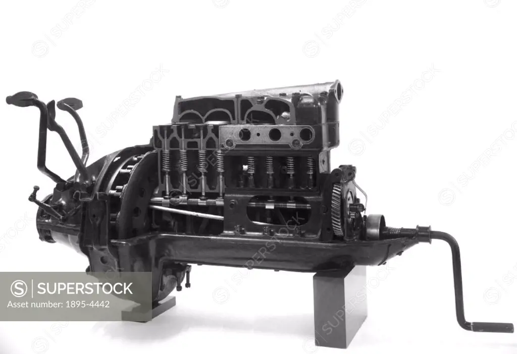 Sectioned view. Henry Ford (1863-1947) introduced the Ford Model T motor car in 1908.  Made in Detroit, Michigan, United States, using mass production...