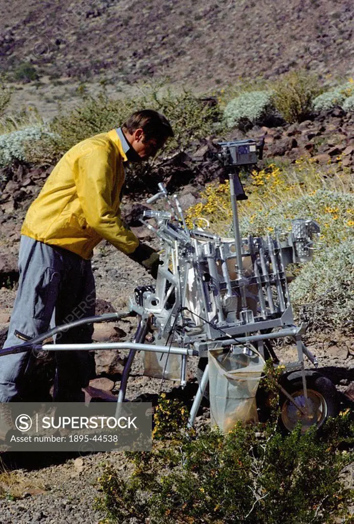 Geology training exercise, February 1970 Astronaut Al Shepard practices with the MET Modular Equipment Transporter, a sort of glorified trolley, durin...