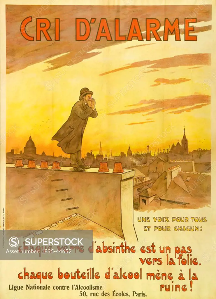A famous anti-absinthe poster by Christol, produced both for the Croix Bleue and for the Ligue Nationale contre l´Alcoolisme.