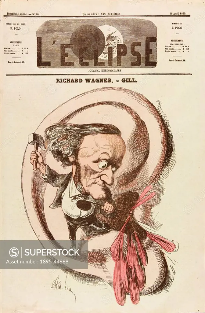 Caricature of the German composer by Gill, from L´Eclipse’.