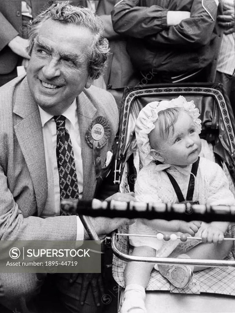 Dennis Healey meets 16-month-old Kelly Wiseman.