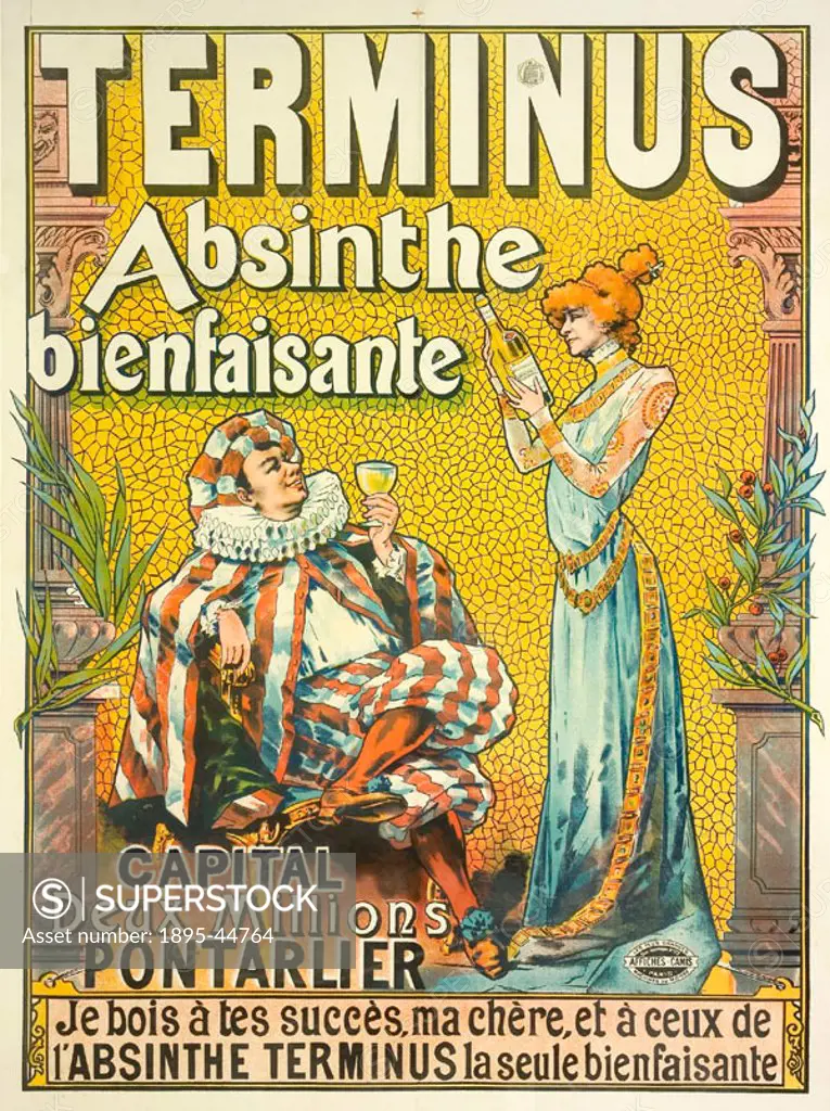 Tamagno´s poster for Absinthe Terminus used the likenesses of two famous stage personalities of the day: Constant Coquelin and Sarah Bernhardt. Bernha...
