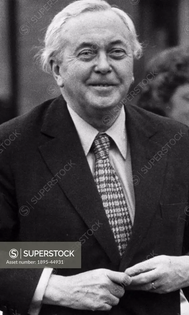 Harold Wilson arrives at the Tyldesley Fourways Centre. Wilson (1916-1995) was one of the longest serving Labour Prime Ministers in Britain. He led Br...