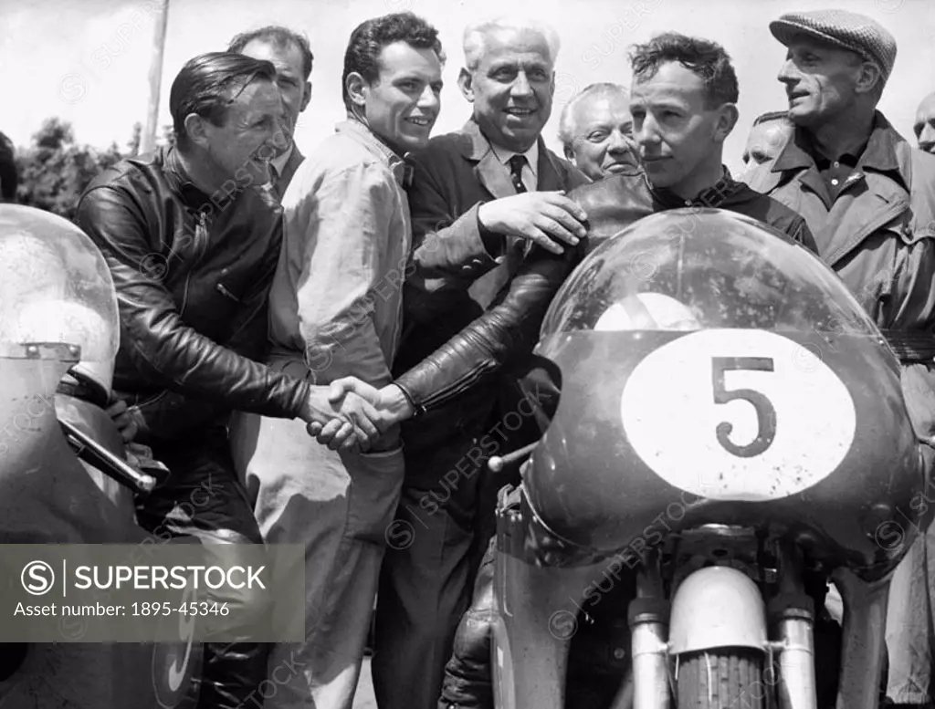 No 5, John Surtees, was the winner, and No 9, King, was third. The world-famous TT (Tourist Trophy) Motorcycle Races have been held on the Isle of Man...