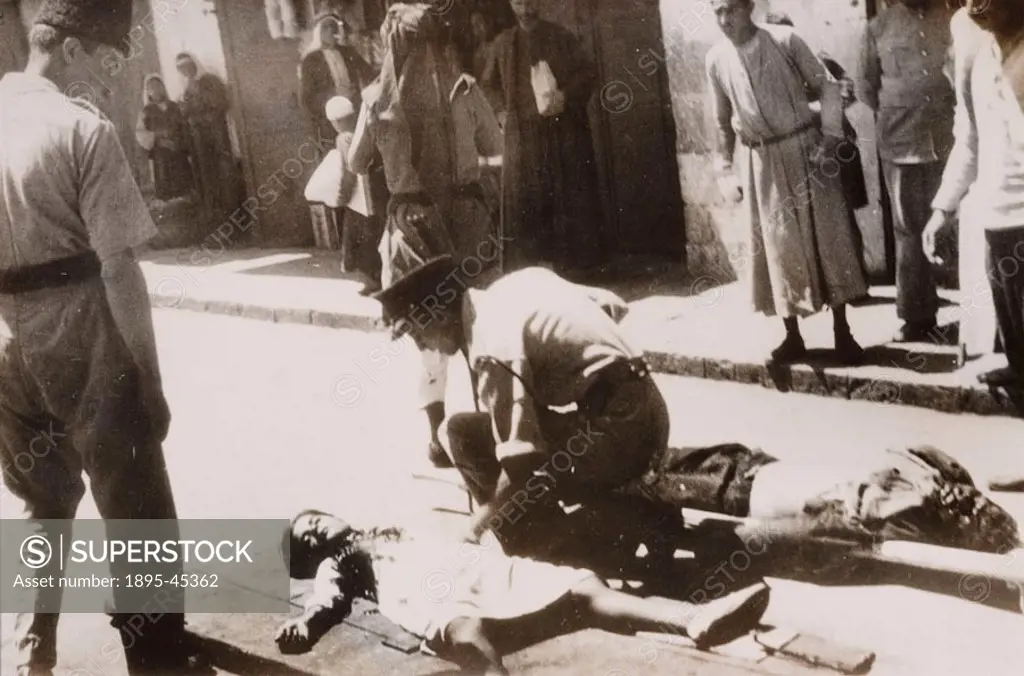 Fifteen Arabs killed and forty-two injured in Jerusalem bomb explosion.’ The British Mandate for Palestine, created after the First World War and app...