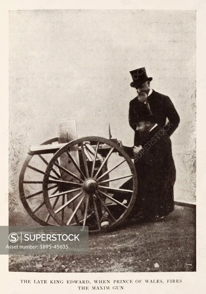 King Edward, when Prince of Wales, fires the Maxim gun’