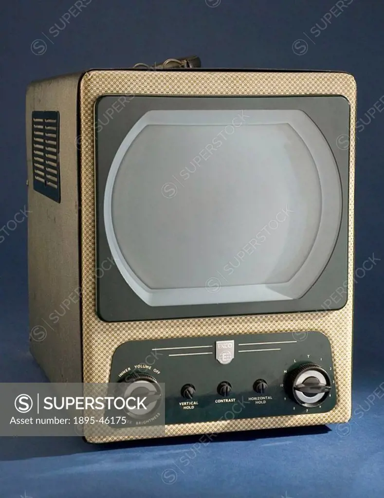 An Ekco 9-inch portable television set with FM radio, model TMB272, which cost £66-6s-0d when new  Released in May 1956  It ran on AC mains electricit...