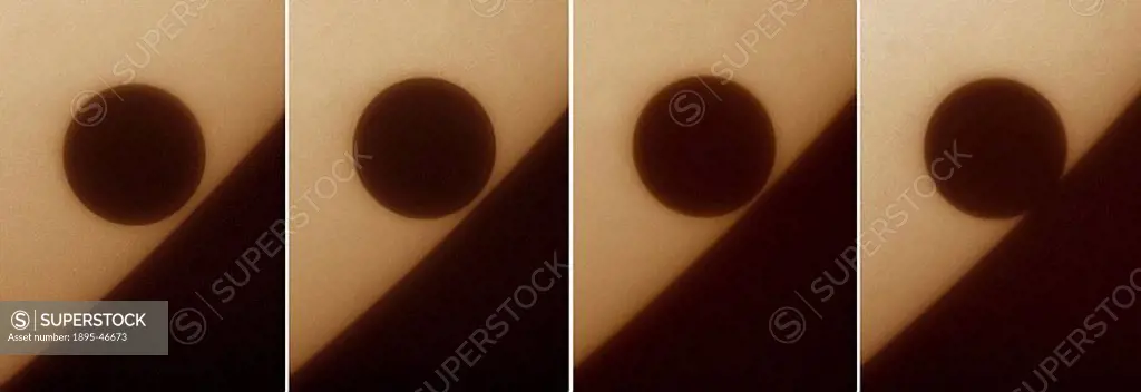 Transit of Venus - egress, 2004 On 8 June 2004, the planet Venus transited across the face of the Sun  Transits of Venus are among the rarest of predi...