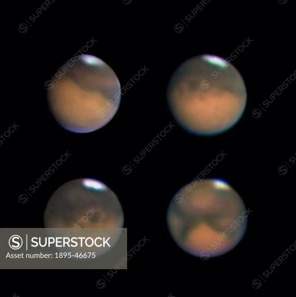 Mars, August 2003 These images of Mars were taken using a webcam attached to a 180-cm Maksutov-Newtonian telescope  Photograph by Jamie Cooper