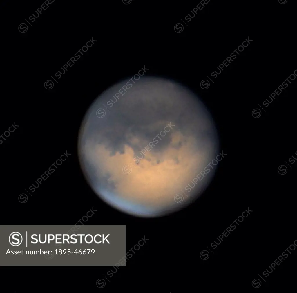Mars, 2005 This image of Mars was taken at 23:22 hrs UT on 13 November 2005 using a webcam attached to a Schmidt Cassegrain telescope  Solis Lacus, so...