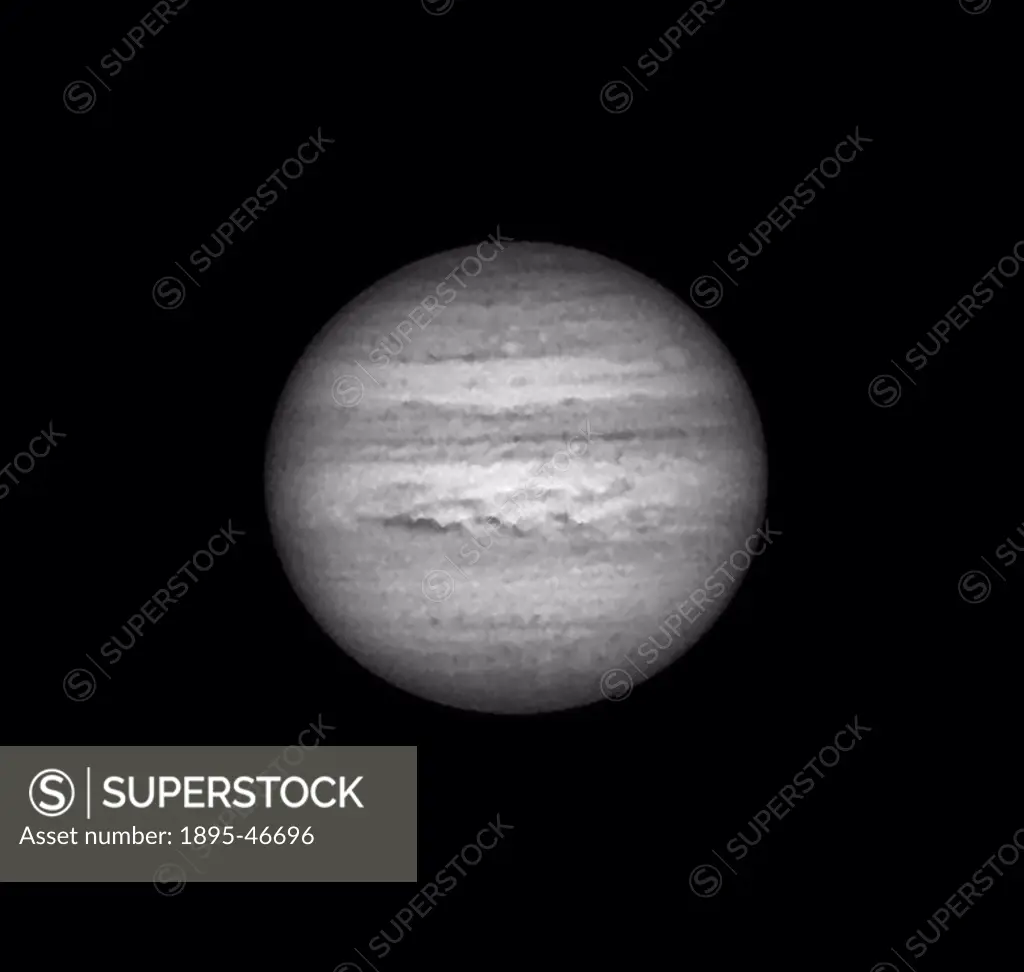 Jupiter in infrared light, 2005 This image of Jupiter was taken on 3 April 2005 at 23:38 hrs UT  A mono webcam was attached to a 14-inch Schmidt-Casse...