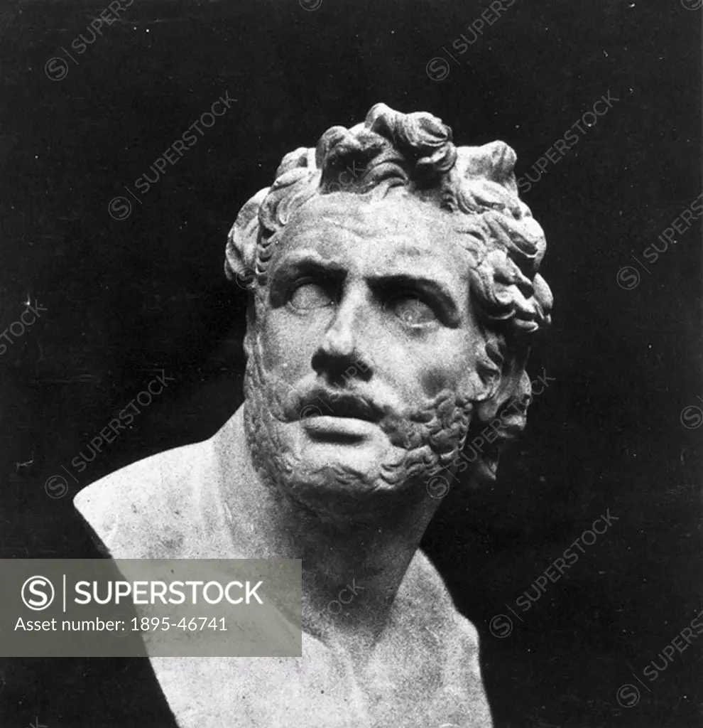 Bust of Patroclus, c 1841 Salt print from a calotype negative  Plate V from The Pencil of Nature’ by pioneering English photographer William Henry Fo...